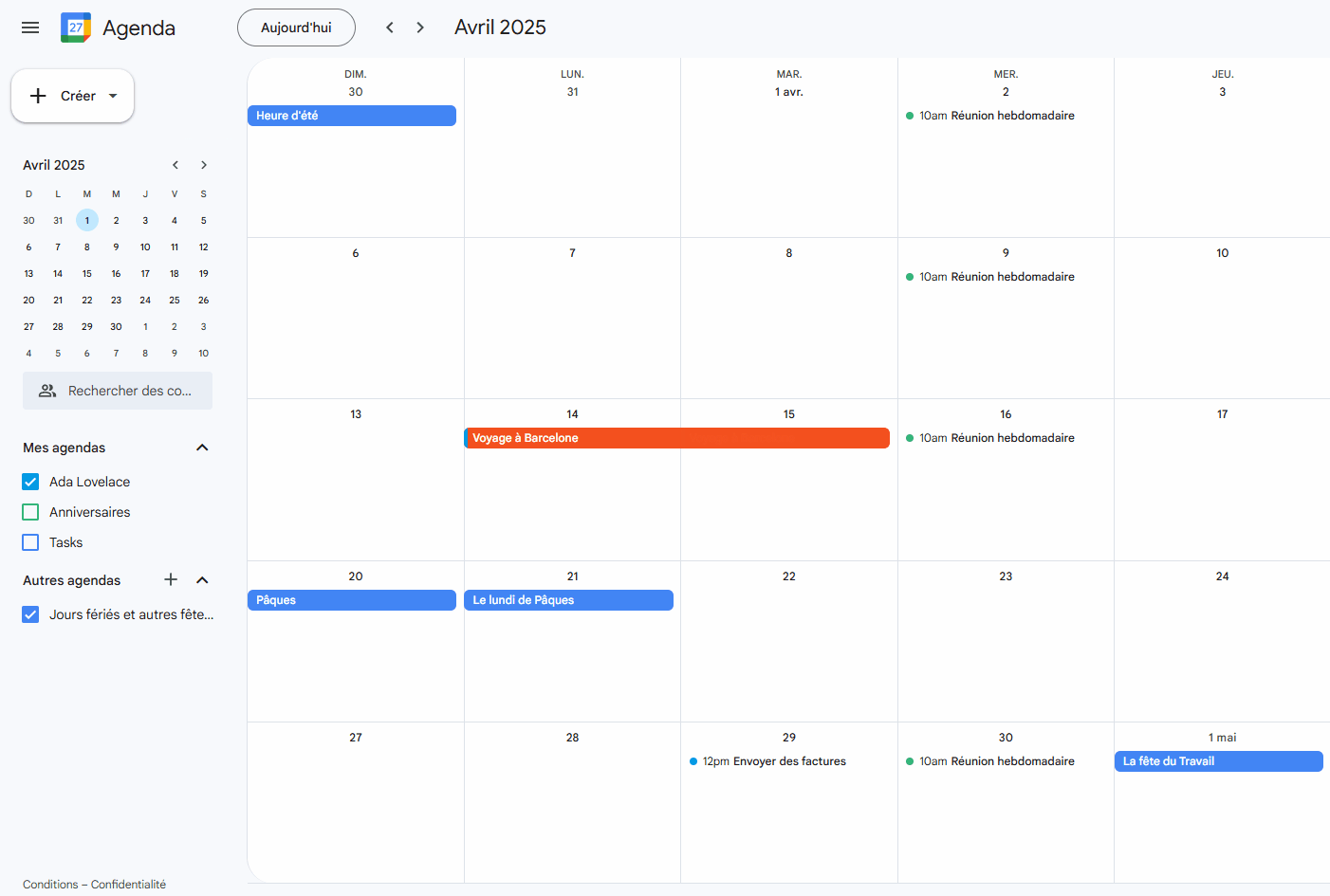 Comment partager Google Agenda avec des personnes spécifiques sur ordinateur