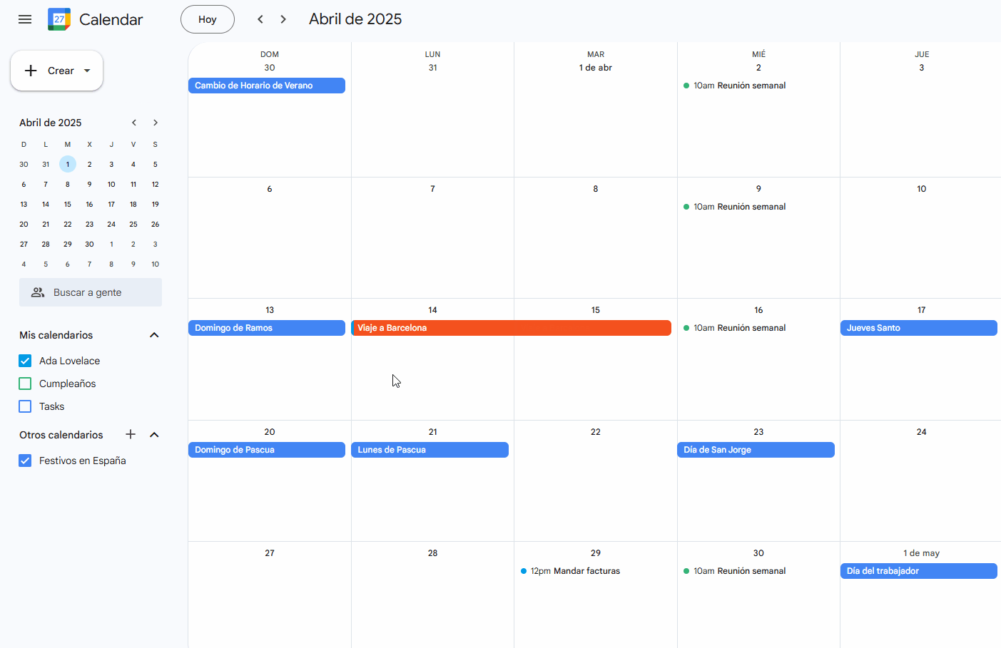 Cómo compartir un Calendario de Google con personas específicas en un ordenador