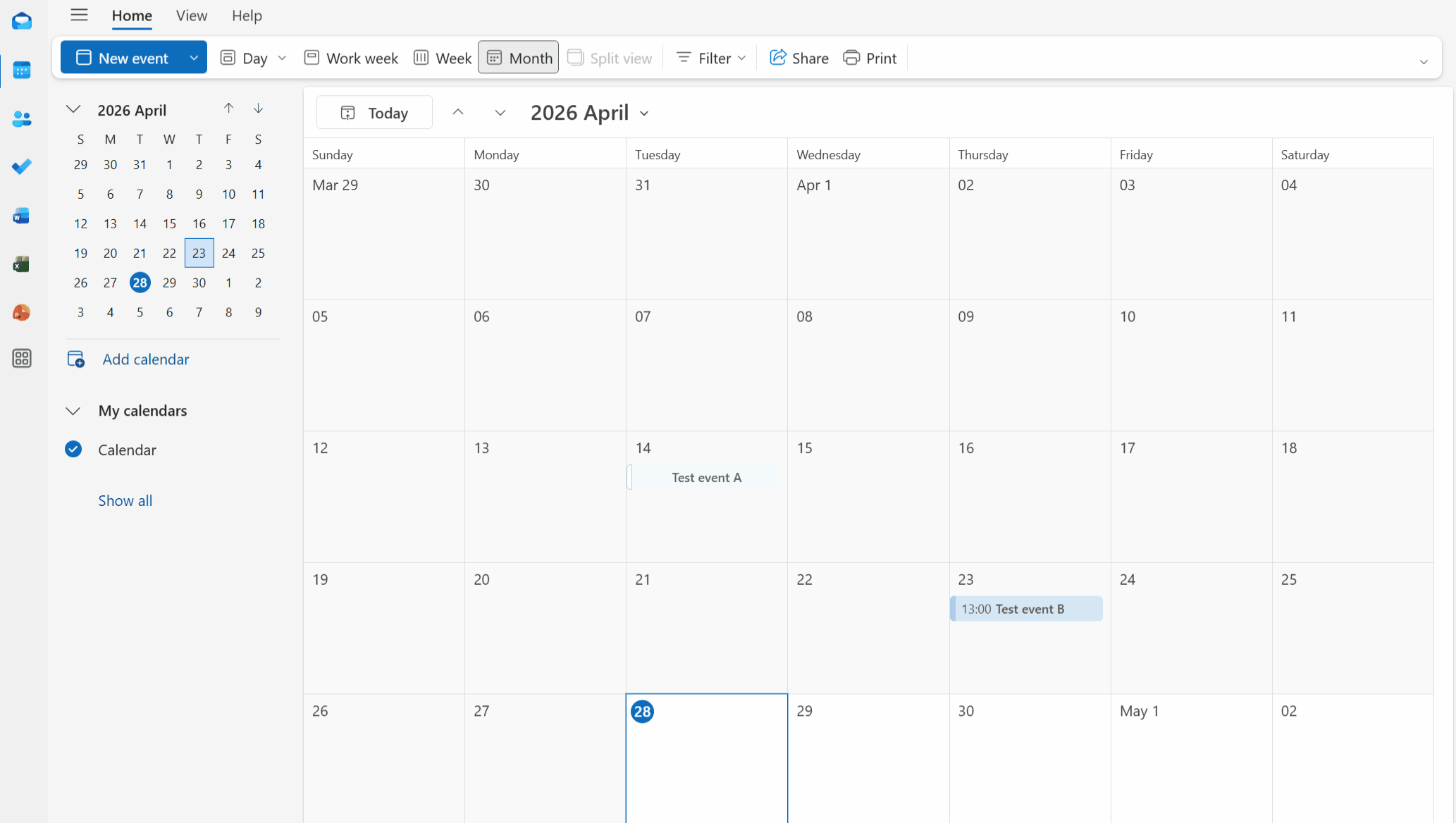Démonstration animée de la publication d'un calendrier Outlook depuis les paramètres web, de la copie du lien ICS et de son collage dans Notion comme bloc d'intégration