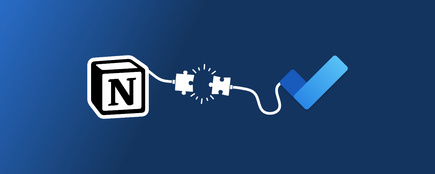 Notion and Microsoft To Do logos joined by a cable with two puzzle pieces snapping together