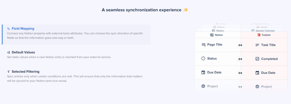 Captura de pantalla de la página de inicio de 2sync