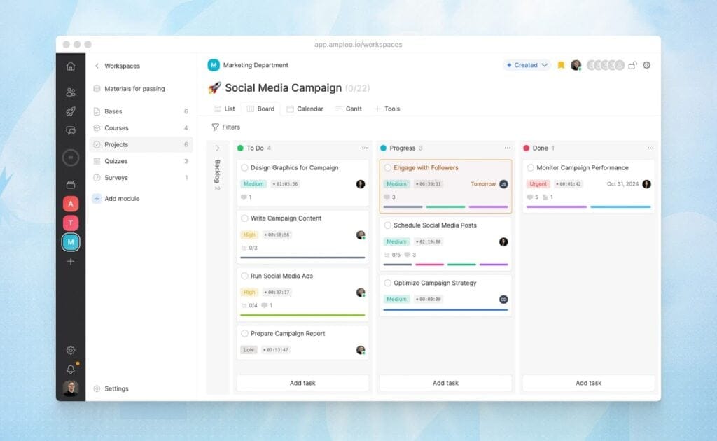 Amplooのカンバンボード
