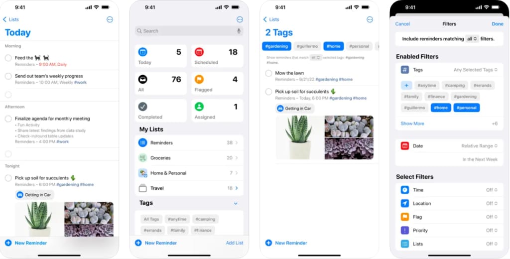 Apple Reminders iPhone 스크린샷