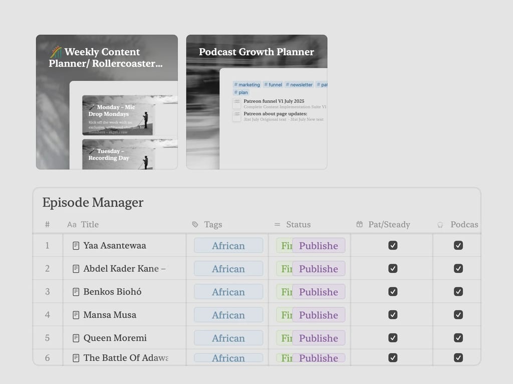 Craft의 정리 기능, 폴더·문서·Collections 테이블이 깔끔한 사이드바 레이아웃에 표시됨