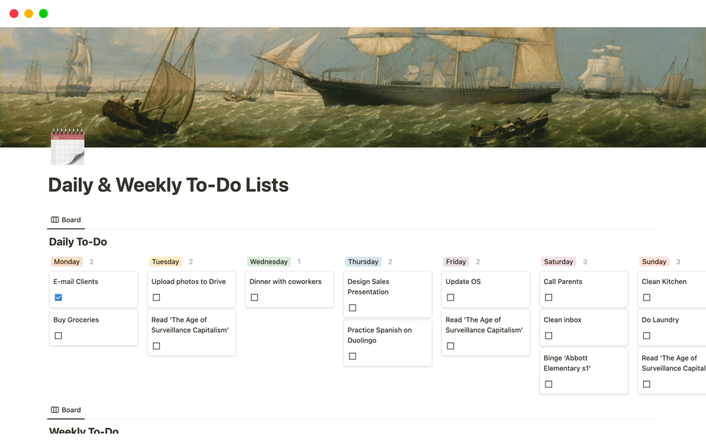 Daily & Weekly To-Do Lists template by Lintha