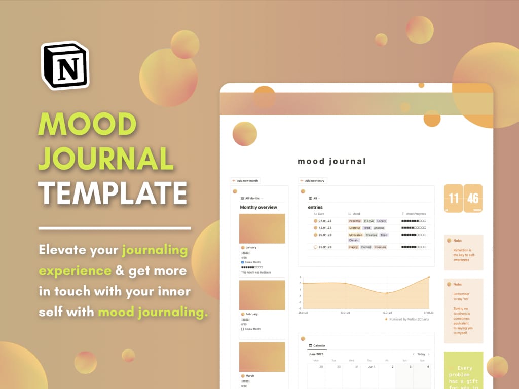 Mood Journal 템플릿 스크린샷