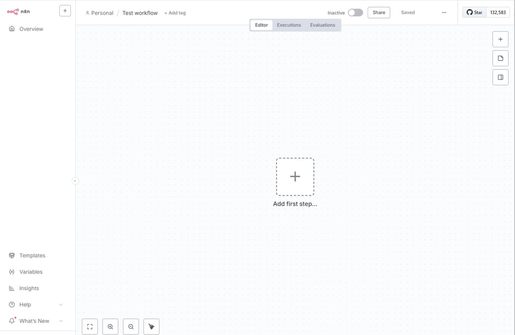 n8n workflow editor showing a canvas of connected nodes with the right-hand inspector configuring a single node.