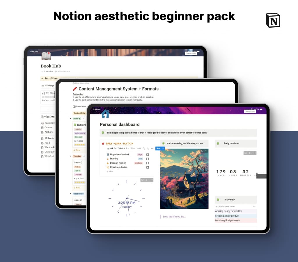 Notion Aesthetic Beginner Pack 템플릿 스크린샷