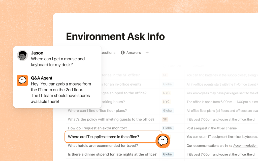 Notion AI agents interface showing autonomous task execution across workspace pages