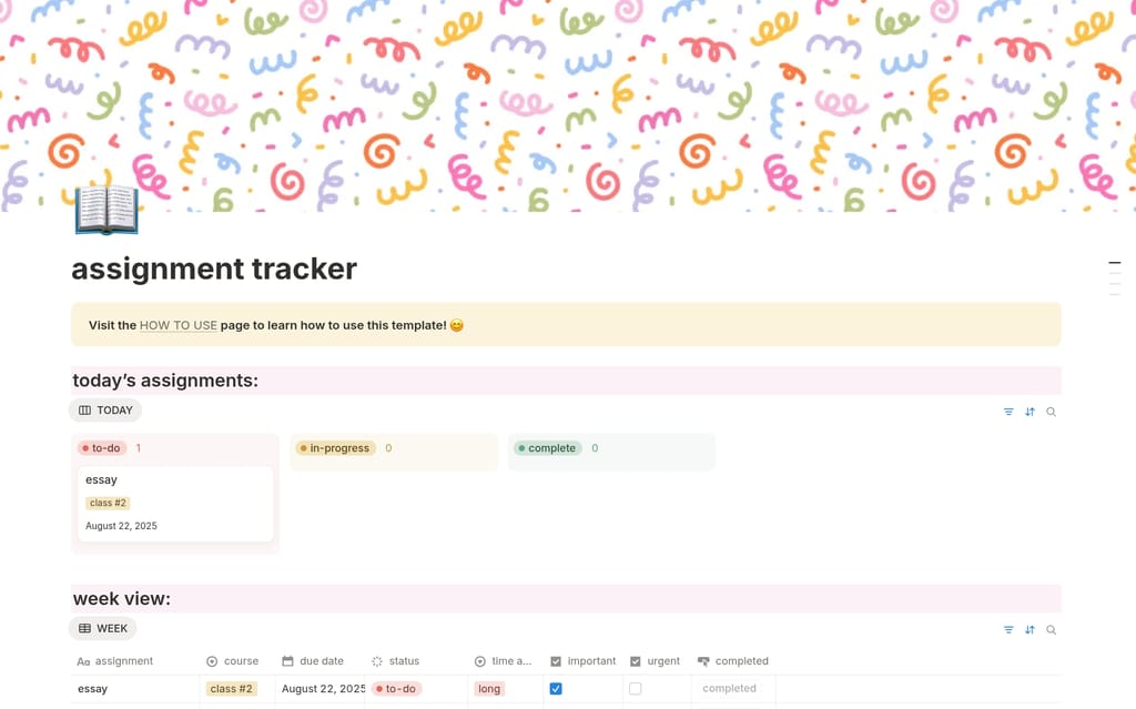 Modèle Simple Assignment Tracker avec matrice d'Eisenhower par Caroline's Corner