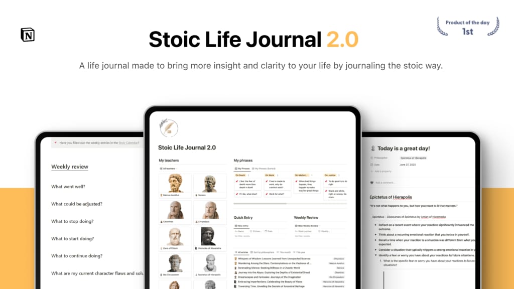 Stoic Life Journal 템플릿 스크린샷