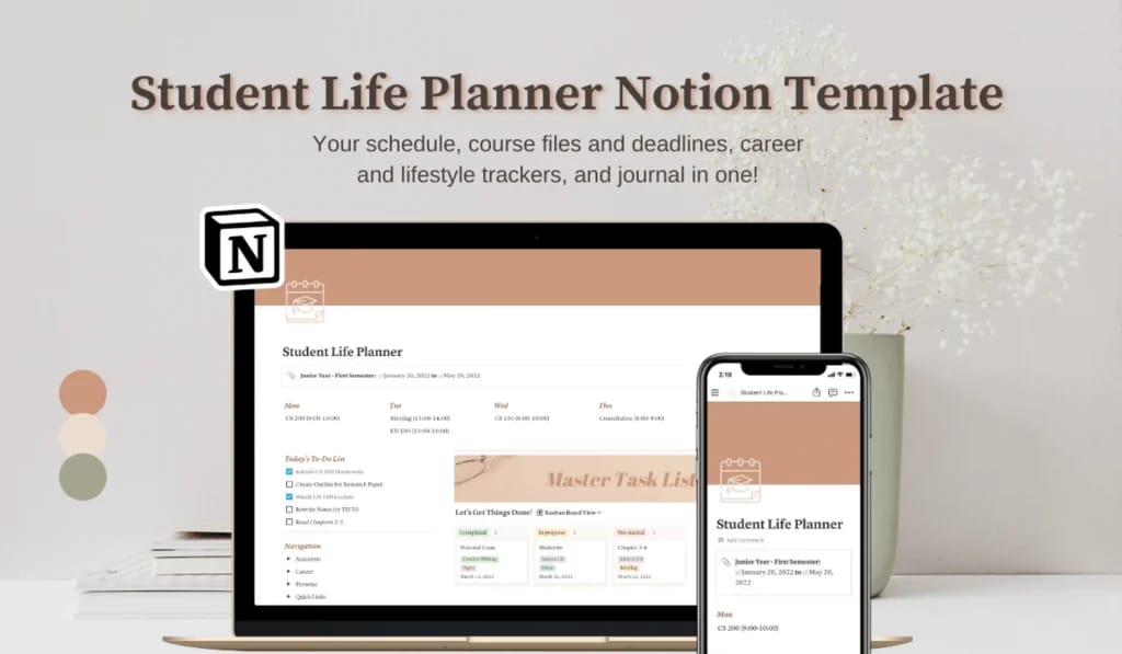 Student Life Planner 템플릿 스크린샷