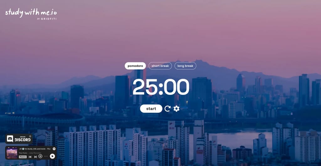 Widget Notion minuteur Pomodoro esthétique StudyWithMe.io