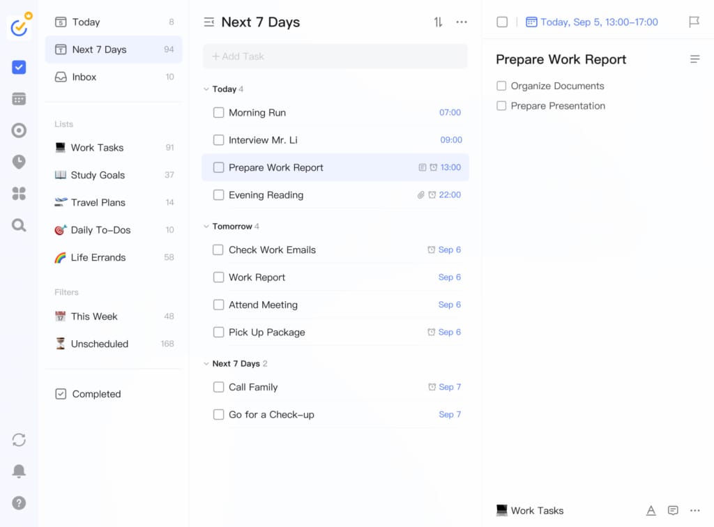 TickTickのスクリーンショット