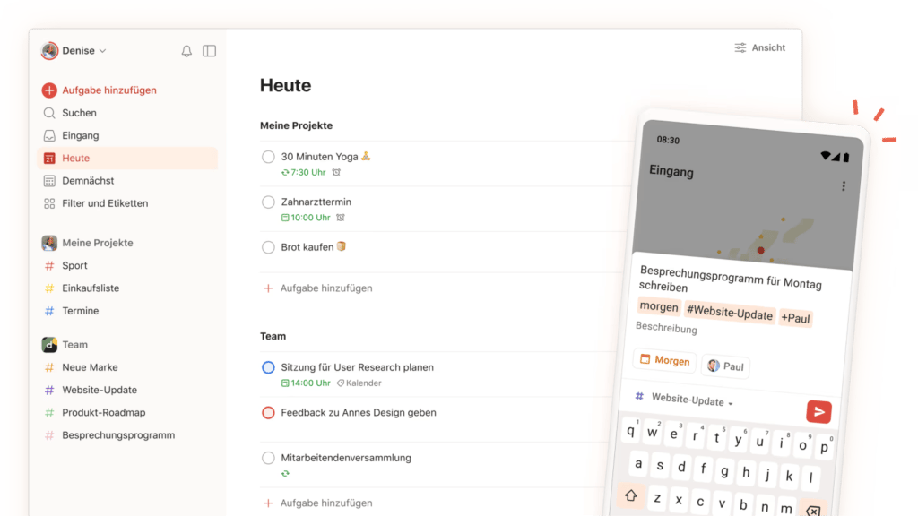 Todoist Bildschirmfotos