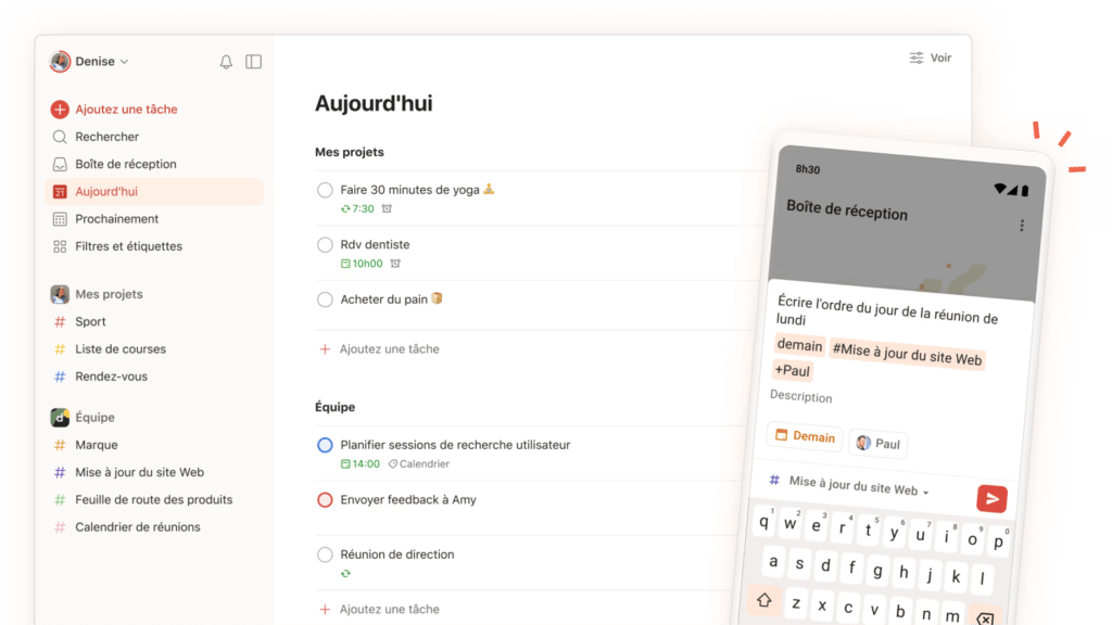 Capture d'écran de Todoist
