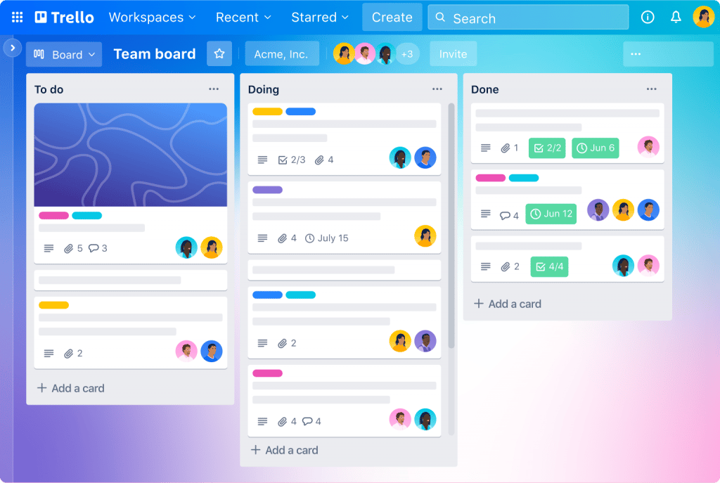 Trello カンバンボード