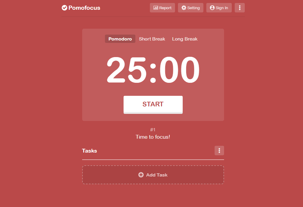 Pomodoro Timer Notion widget by Pomofocus