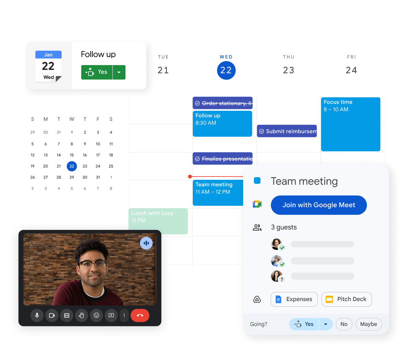 Capture d'écran de Google Calendar