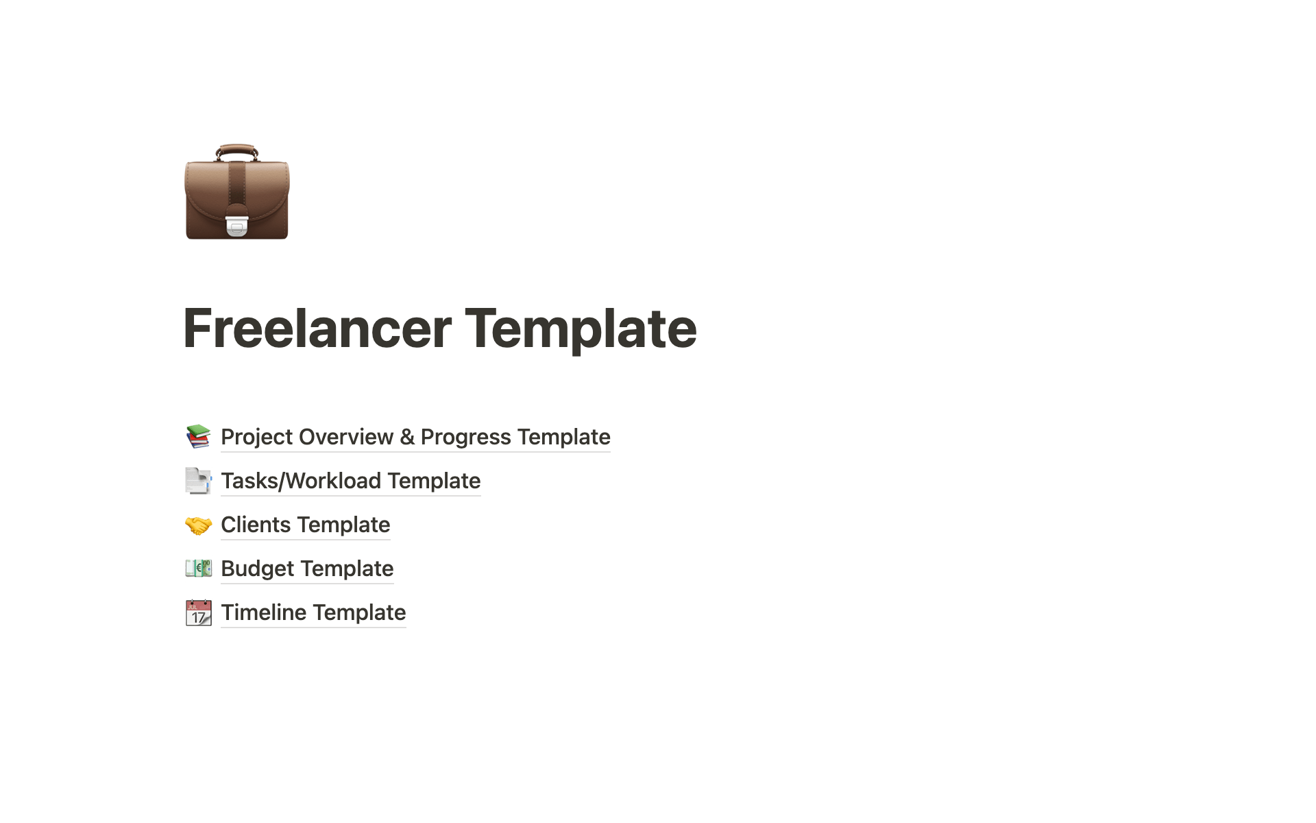 Notion Freelancer Project Management template with client projects, tasks, and financial tracking