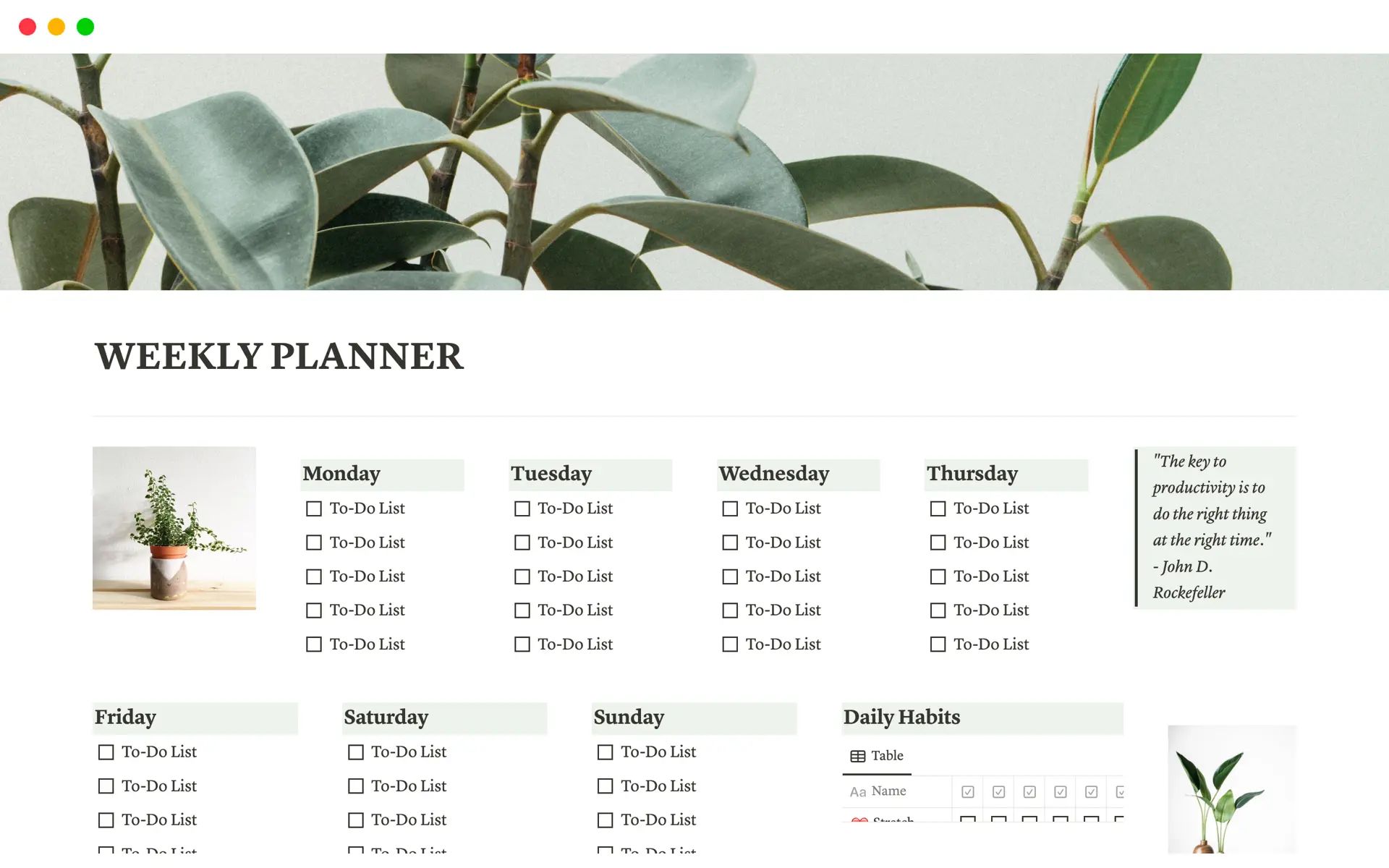 Weekly Planner for Creators and Business Owners template by Notion Nifties