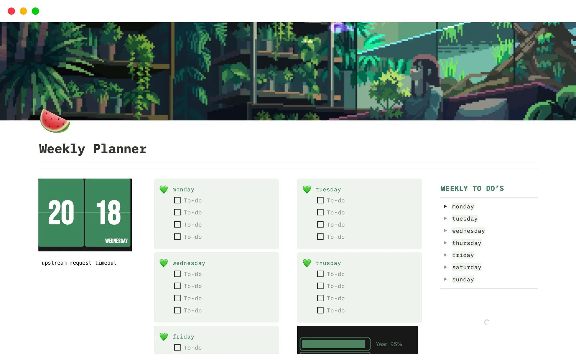 Weekly Planner template by I love watermelon