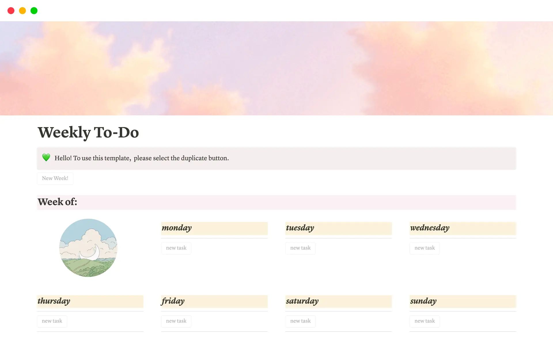 Weekly To-Do template by _rosetanaka