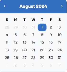 Widget do Notion Simple Calendar da WidgetBox