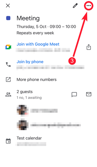 Dreipunkt-Symbol antippen