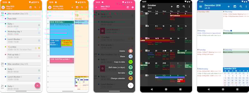 androidでのacalendarのスクリーンショット