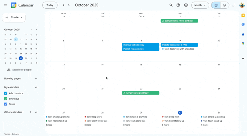 Google 캘린더에 링크 추가