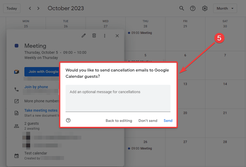 Gäste über die Absage benachrichtigen