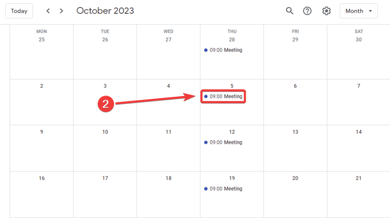 Klicken Sie auf den Termin