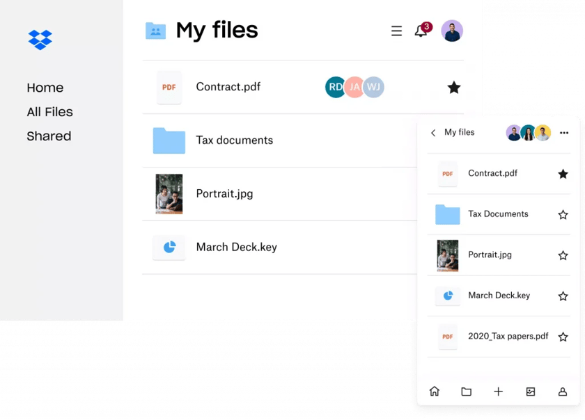 Dropbox screenshot