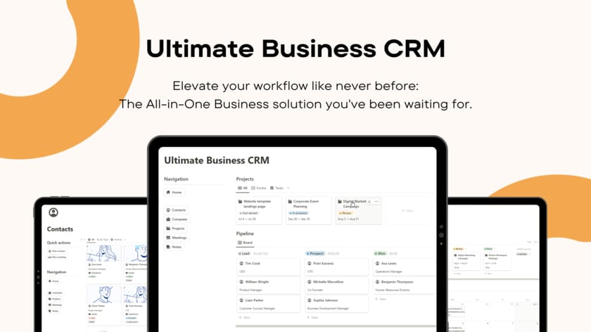 Captura de pantalla de la plantilla Ultimate Business CRM