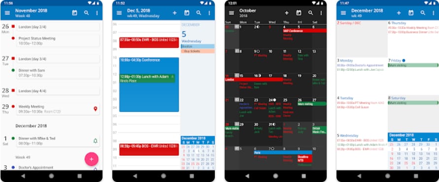 안드로이드에서 본 aCalendar 스크린샷