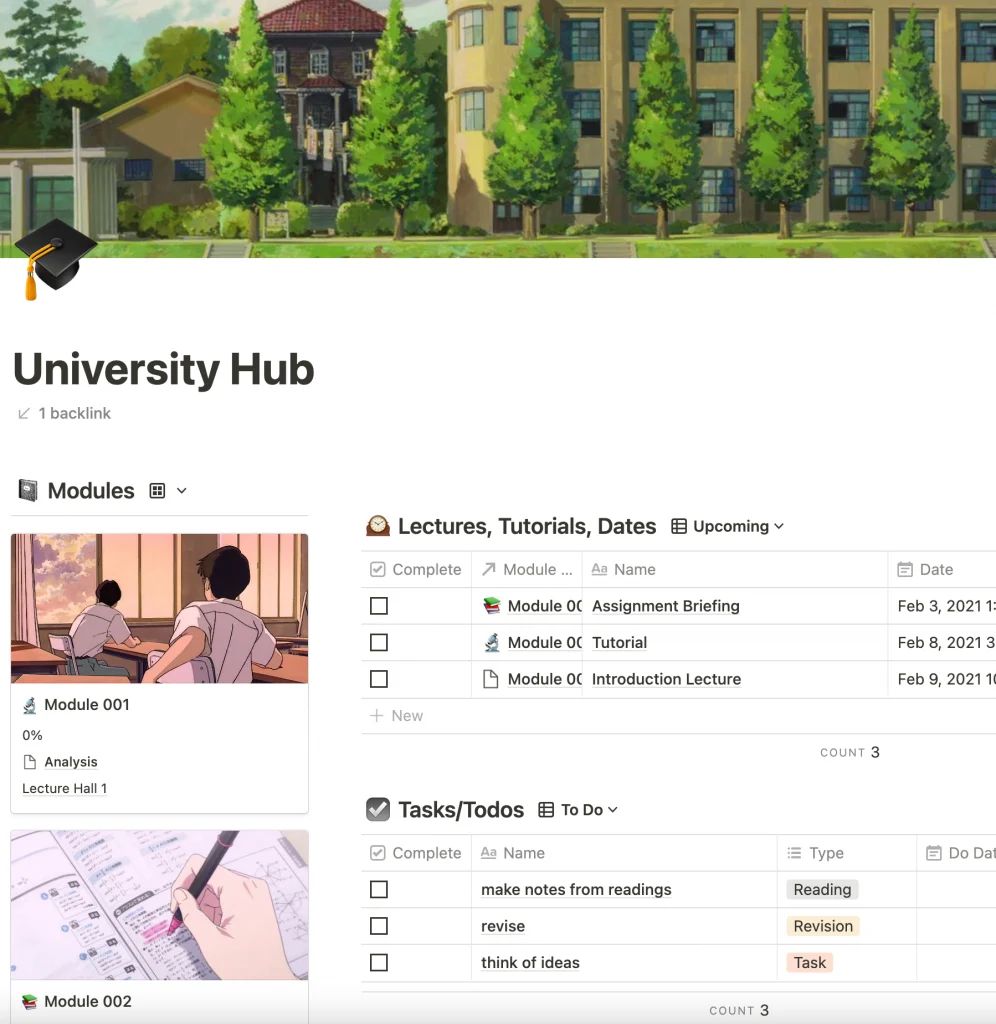 Student Productivity Hub 템플릿 스크린샷